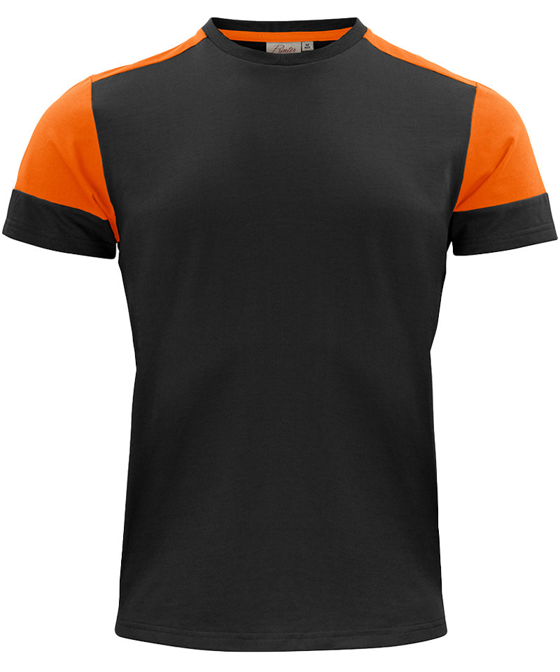 T-shirt Printer Prime zwart oranje voorkant