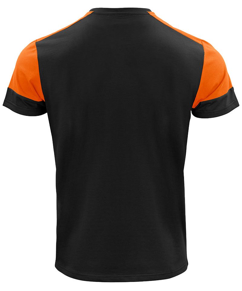 T-shirt Printer Prime zwart oranje achterkant
