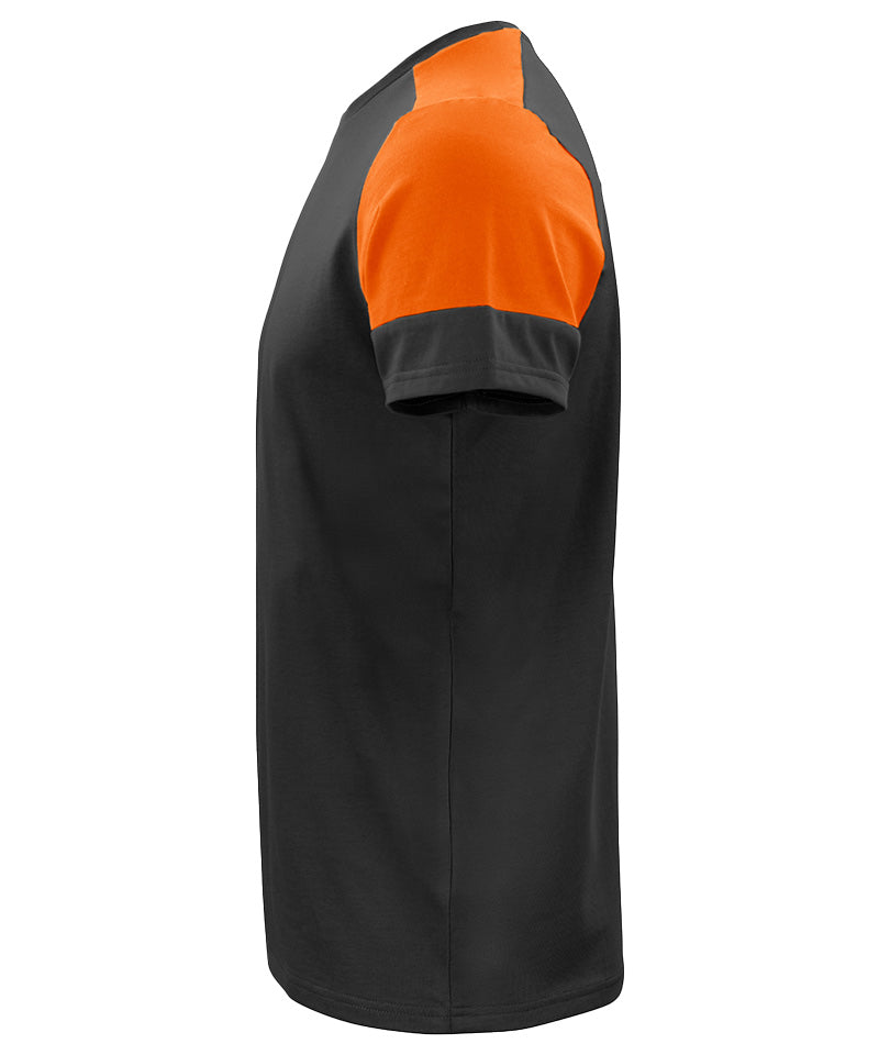 T-shirt Printer Prime zwart oranje zijkant