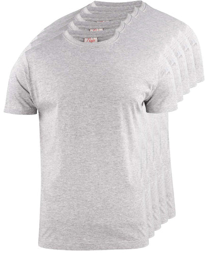 Printer Heavy T-shirt Ronde hals 5 pack grijs