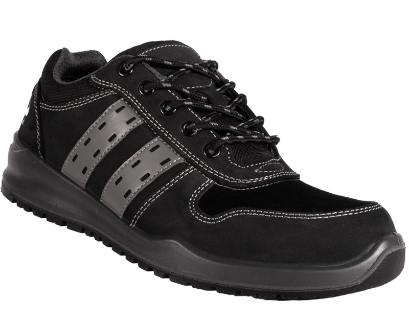 Quick werkschoenen S3 SRC Sport zwart laag schuin