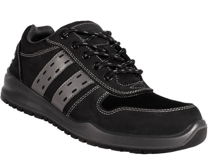 Quick werkschoenen S3 SRC Sport zwart laag schuin