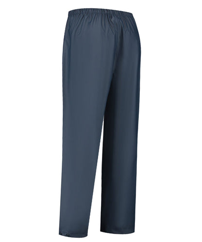 Regenbroek PU navy achterkant