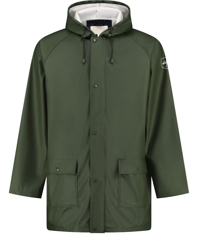 Regenjas PU groen voorkant