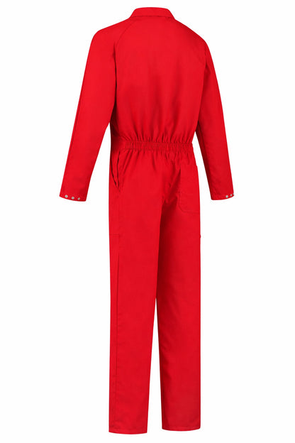 Overall Drukknoop polyester/katoen Rood achterkant