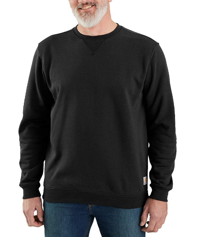 Carhartt sweater ronde hals zwart heren voorkant aan