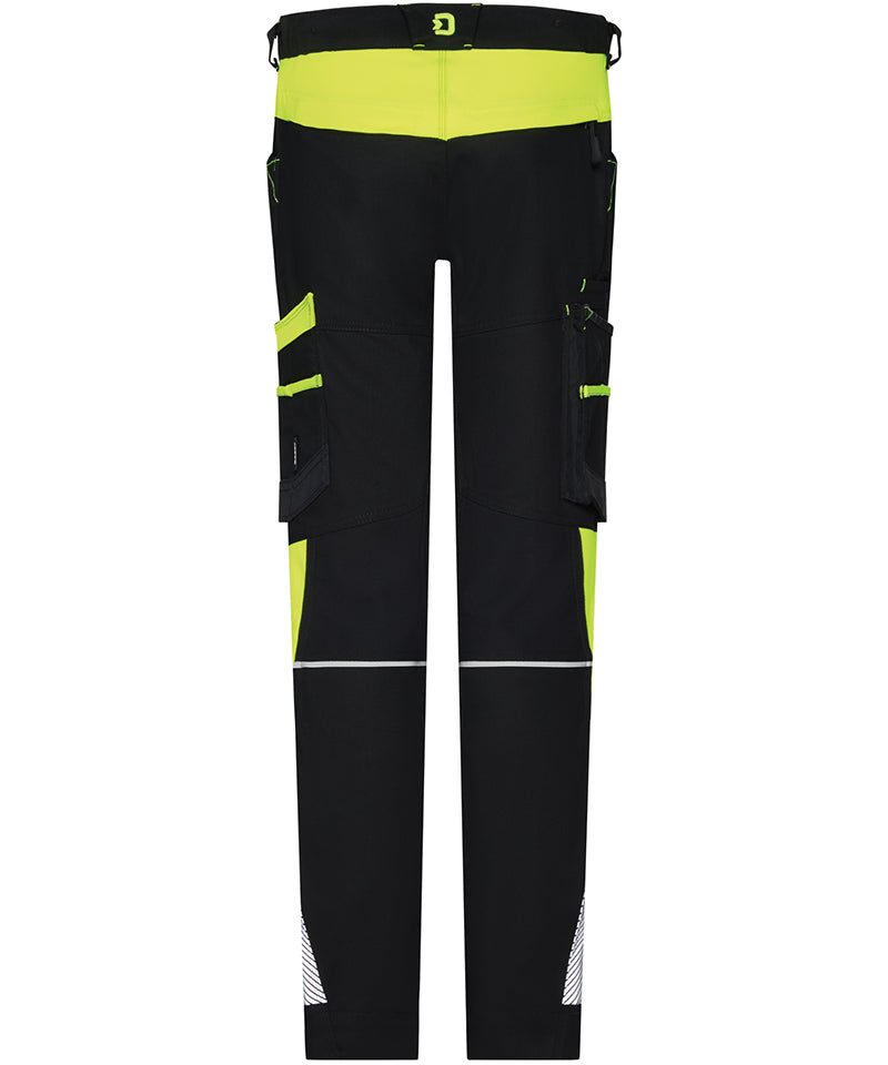 Dassy werkbroek Hong Kong stretch zwart geel achterkant