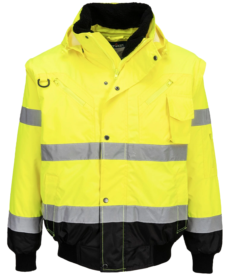 High-visibility 3 in 1 jas Geel C465 voorkant