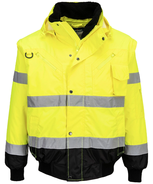 High-visibility 3 in 1 jas Geel C465 voorkant