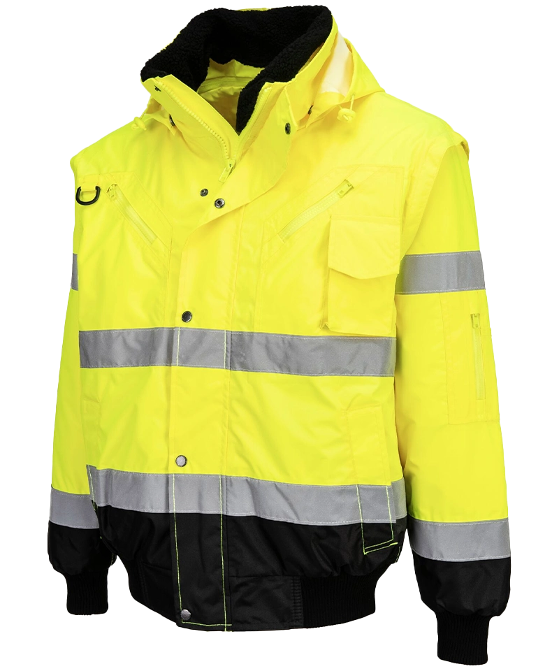 High-visibility 3 in 1 jas Geel C465 zijkant