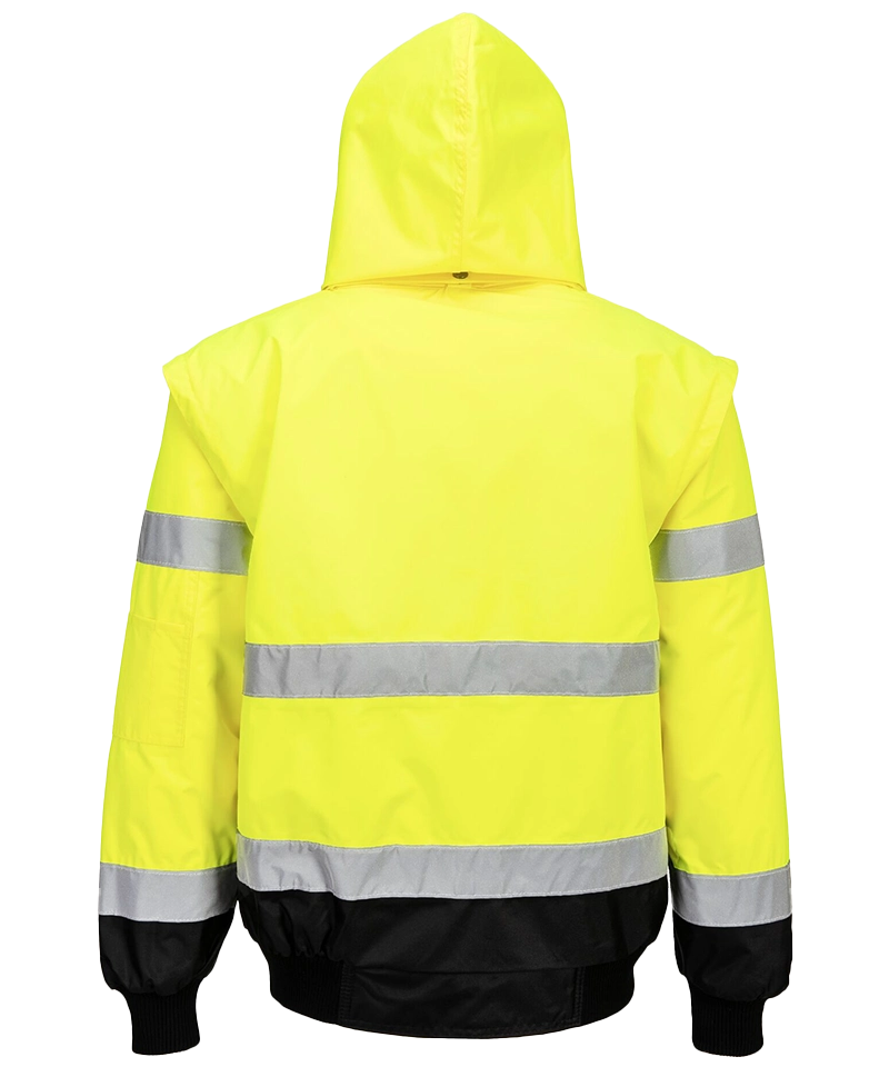 High-visibility 3 in 1 jas Geel C465 achterkant
