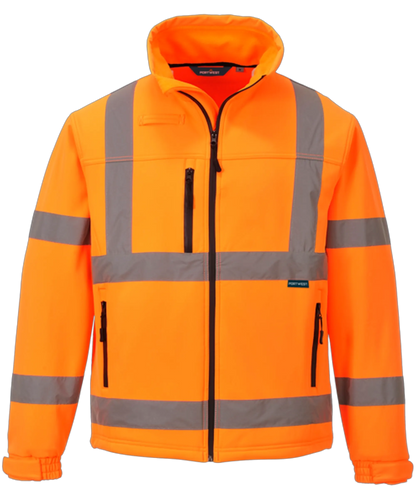 High-Visibility softshell jas oranje S424 Portwest voorkant