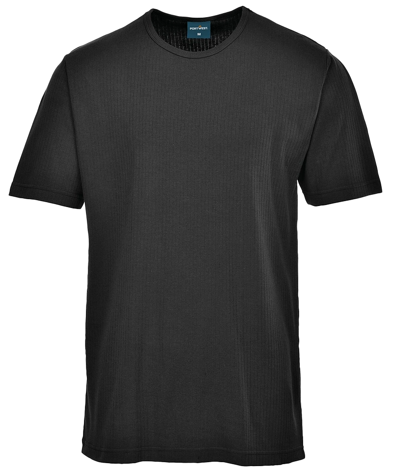 Thermo shirt korte mouwen Portwest B120 voorkant zwart
