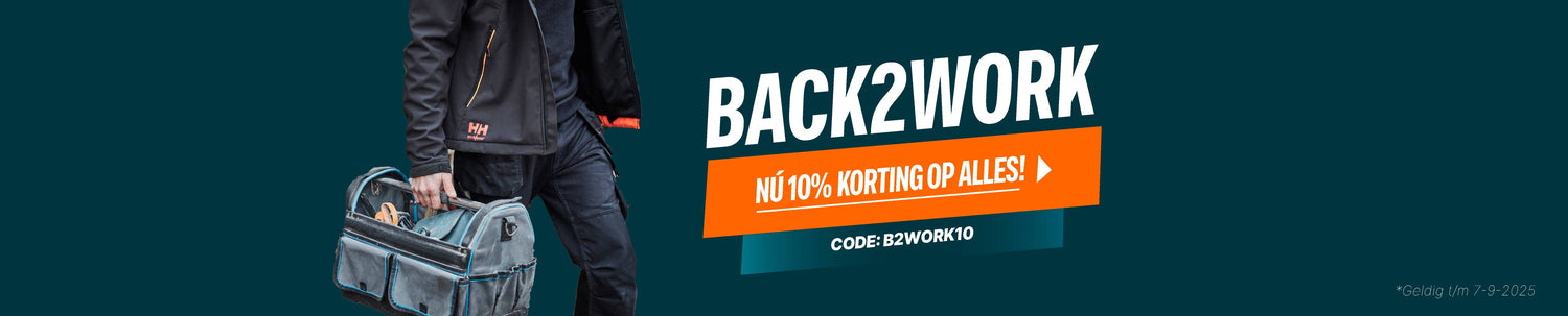 Back2work banner korting op alles