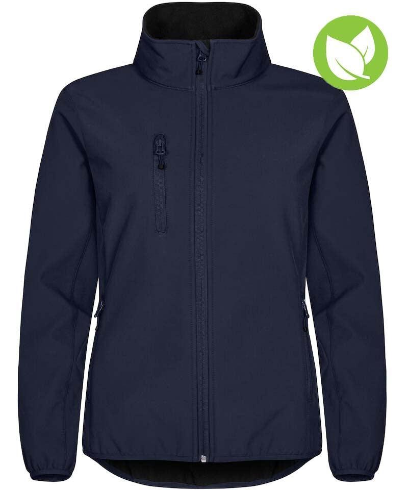 clique-softshell-dames-navy voorkant