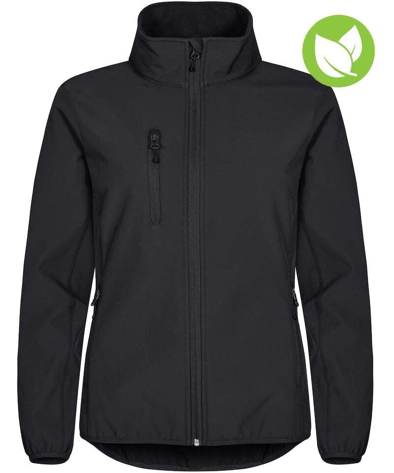 clique-softshell-dames-zwart voorkant