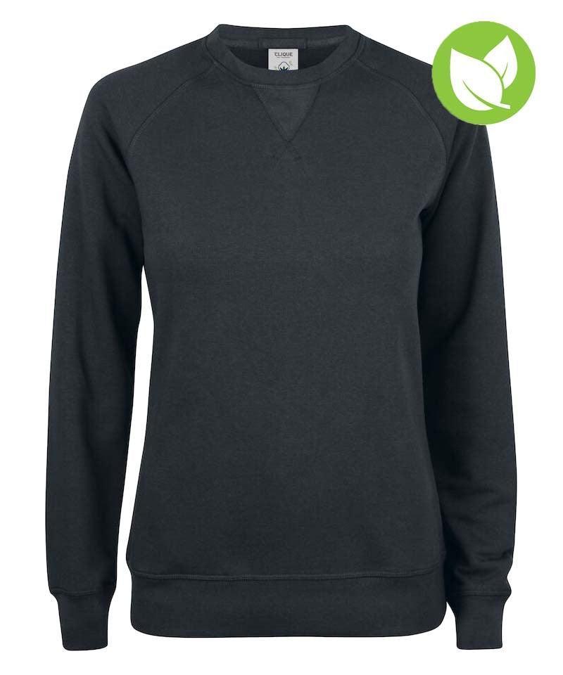 Sweater Premium Oc Clique dames zwart blaadje