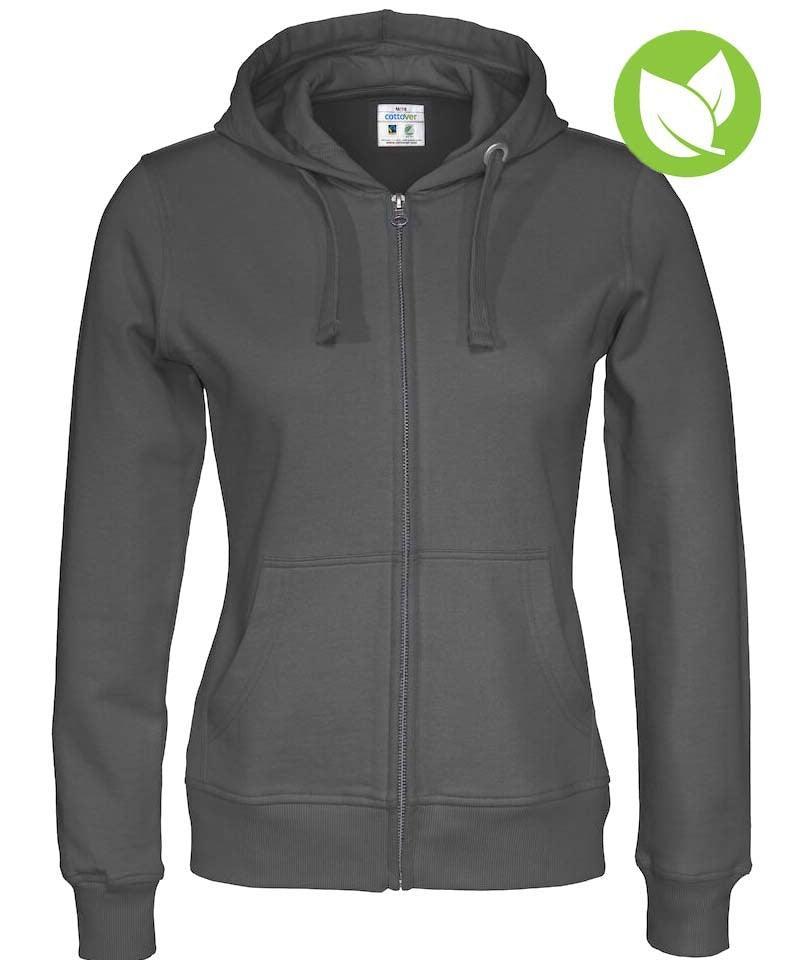 Cottover vest met capuchon dames antraciet
