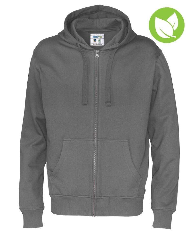 Cottover vest met capuchon heren antraciet