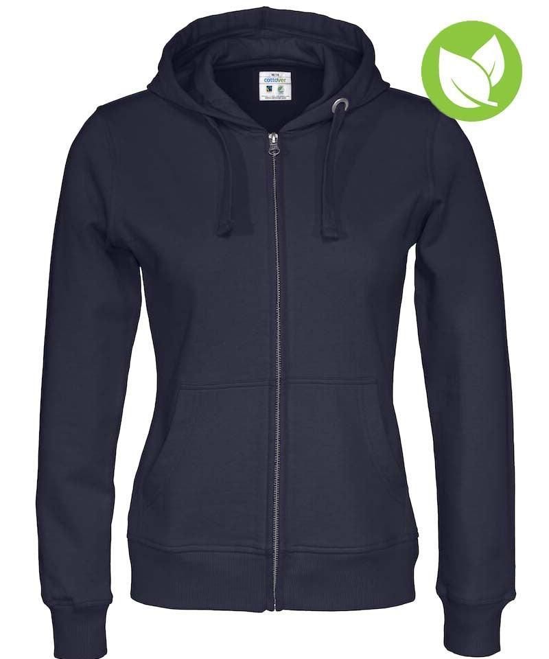 Cottover vest met capuchon dames navy