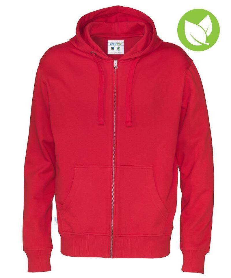 Cottover vest met capuchon heren rood