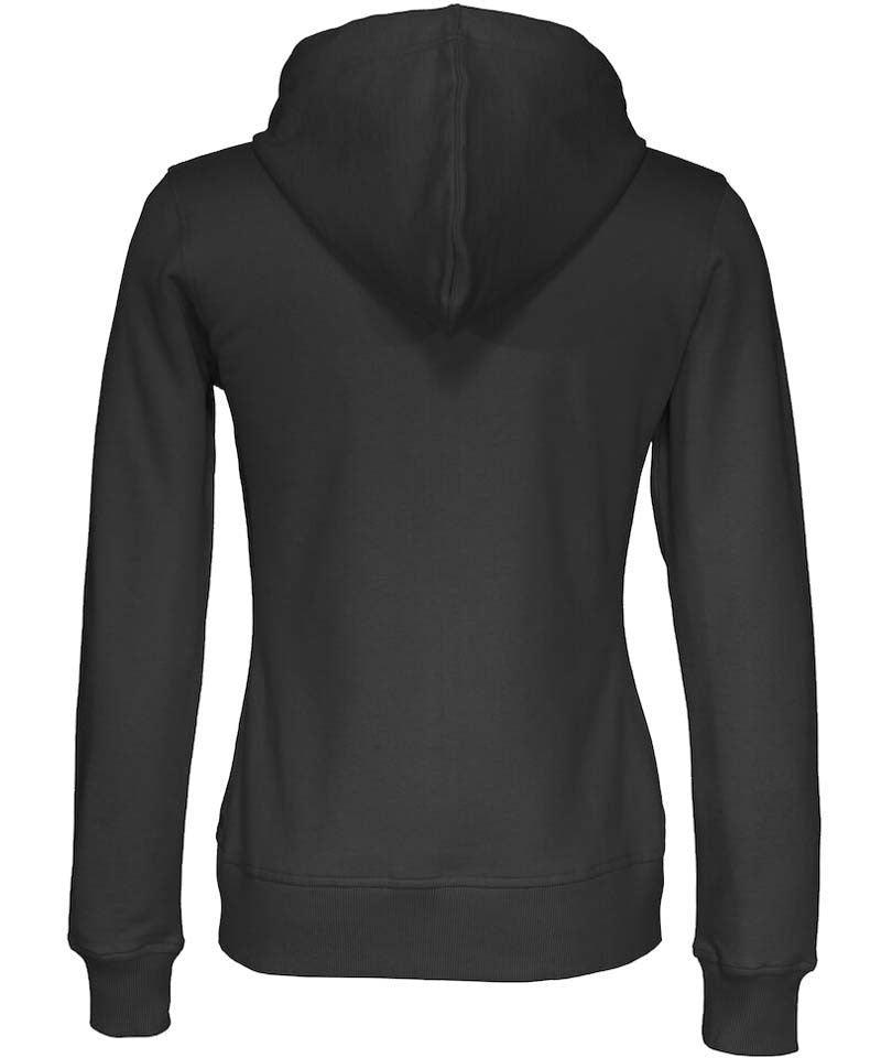 Cottover vest met capuchon dames zwart achterkant