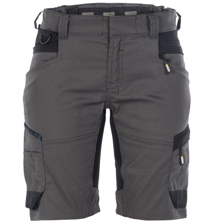 Dames stretch korte werkbroek Dassy Axis grijs voor