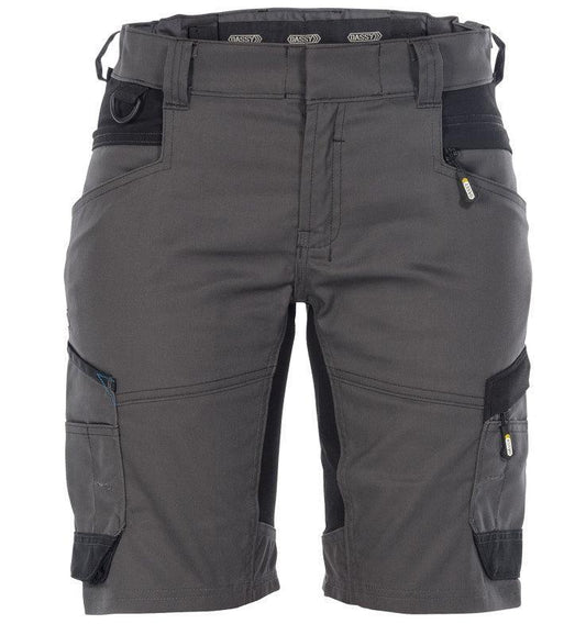 Dames stretch korte werkbroek Dassy Axis grijs voor
