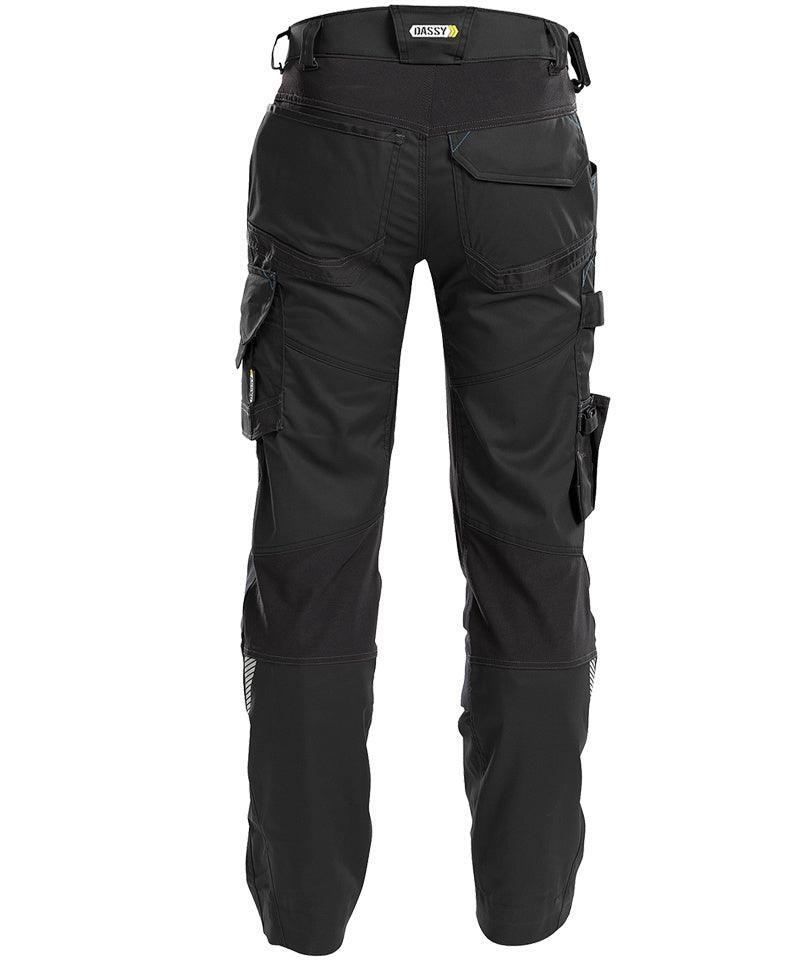 Werkbroek Dassy stretch Dynax zwart achterkant