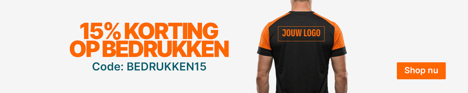 15% korting op bedrukken met de code bedrukken15
