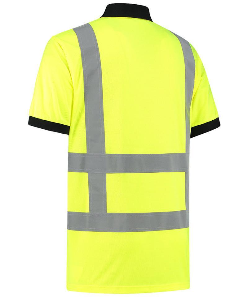 RWS Poloshirt high-visibility geel achterkant