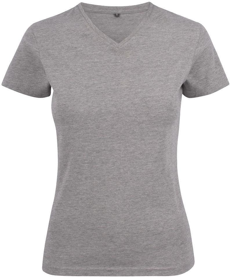 Dames t-shirt v-hals Printer licht grijs