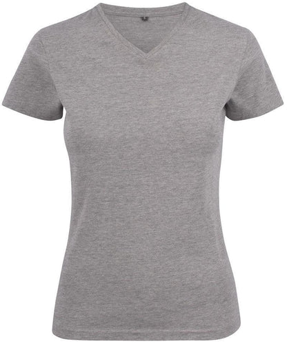 Dames t-shirt v-hals Printer licht grijs