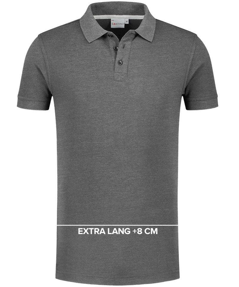 Santino Max+ Poloshirt extra lang +8cm grijs