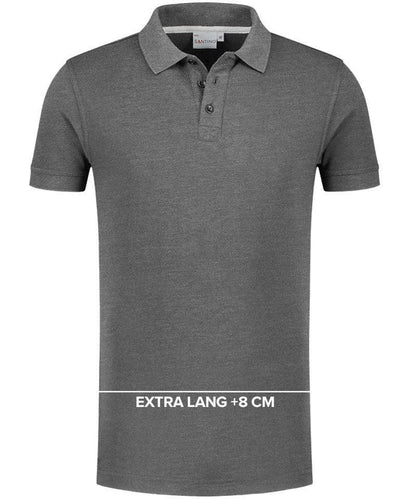 Santino Max+ Poloshirt extra lang +8cm grijs