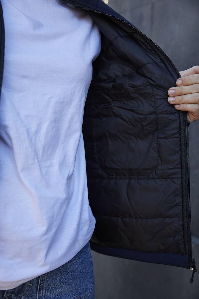 Gevoerde softshell bodywarmer Clique binnenkant