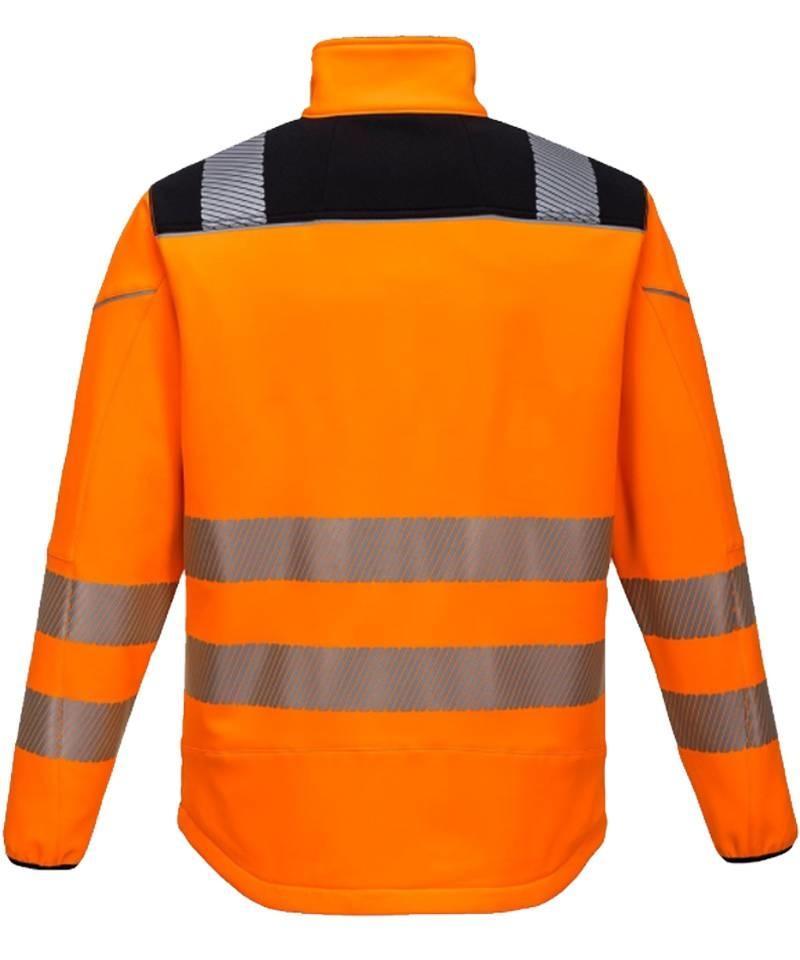 High-Visibility softshell jas Vision oranje achterkant