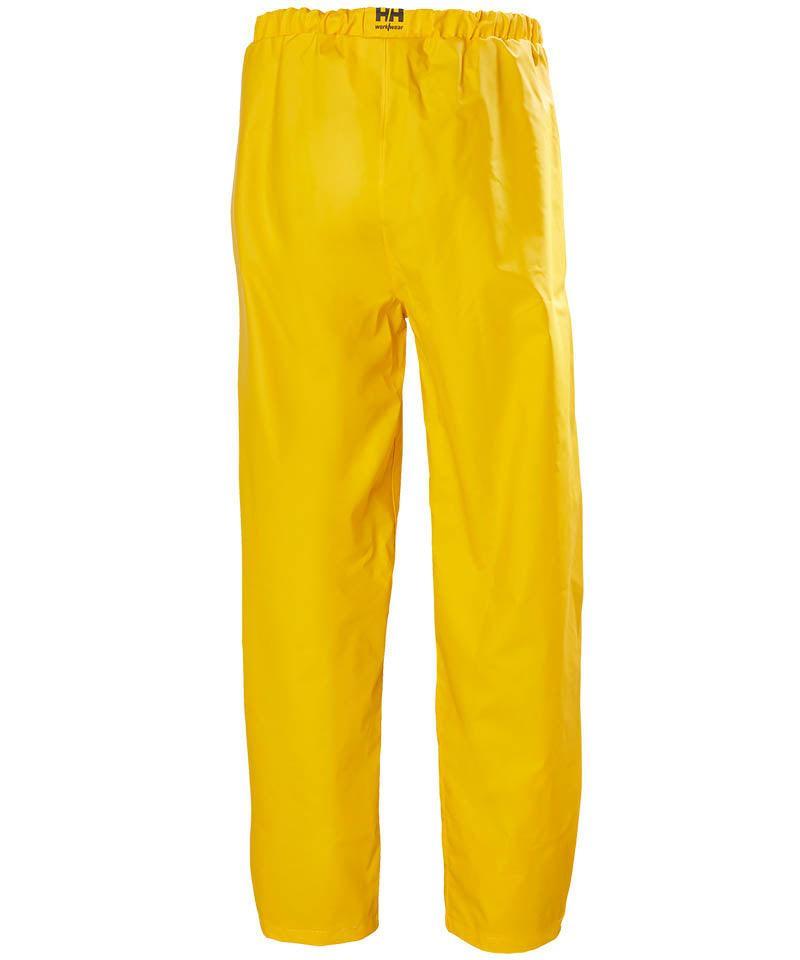 Regenbroek Mandal Helly Hansen geel achterkant