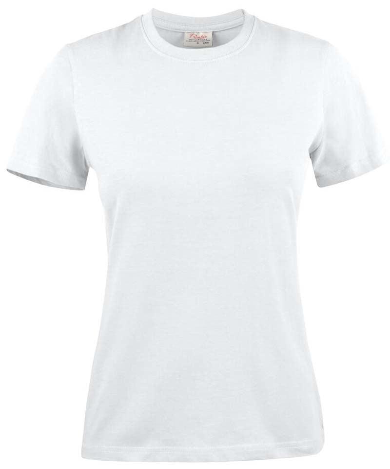 Printer Heavy T-shirt Dames Ronde hals wit