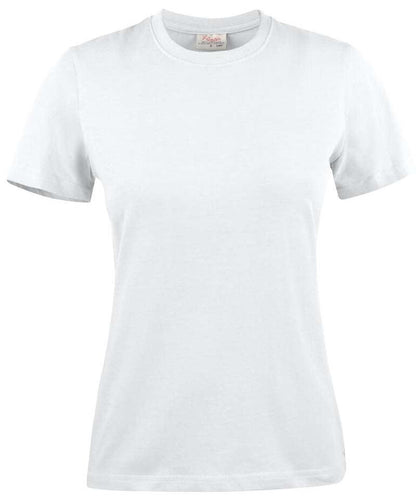Printer Heavy T-shirt Dames Ronde hals wit