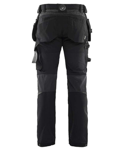 Blaklader werkbroek 4-way stretch 1522 zwart grijs achterkant