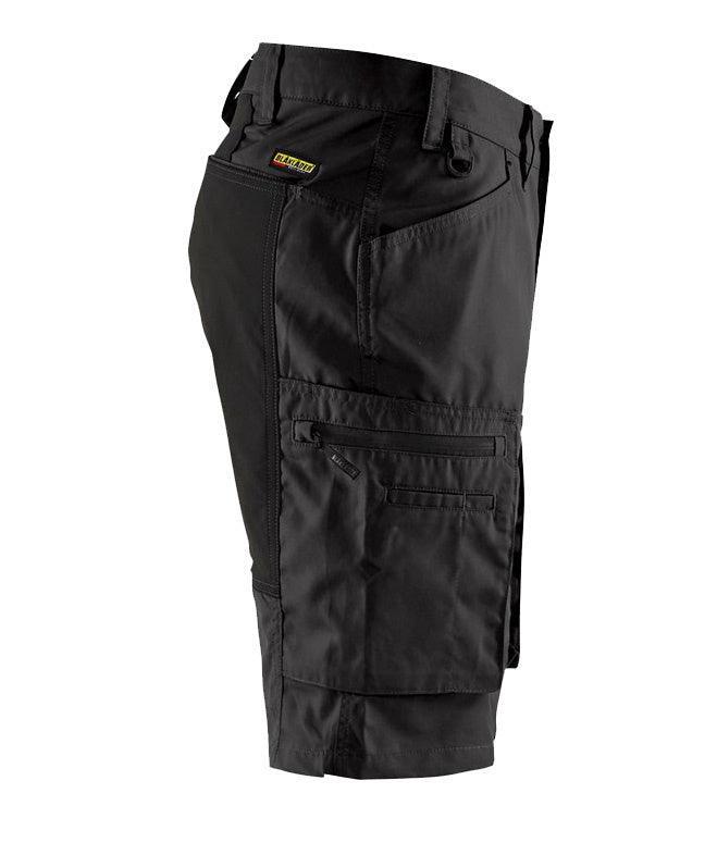 Korte stretch werkbroek Blaklader 1449 Zwart zijkant