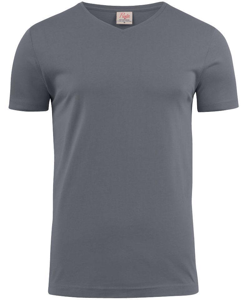 T-shirt v-hals Printer antraciet