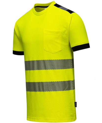 High-visibility t-shirt Vision geel zijkant