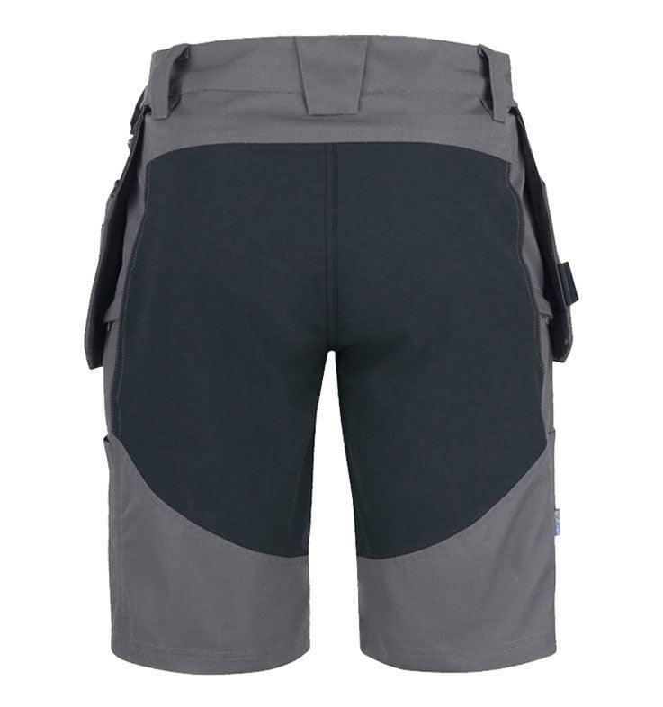 Korte werkbroek stretch Projob 3521 grijs achterkant