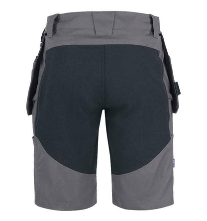 Korte werkbroek stretch Projob 3521 grijs achterkant