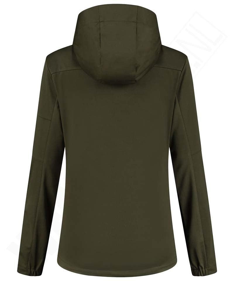 Softshell jack Santino Seattle dames achterkant groen