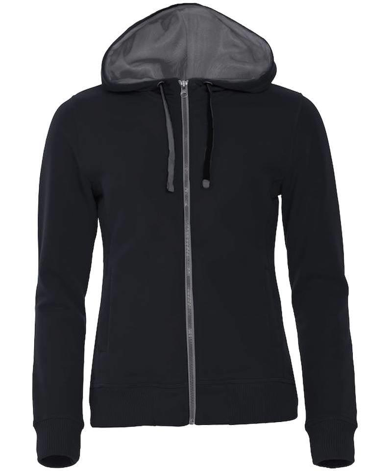 Dames vest met capuchon zwart