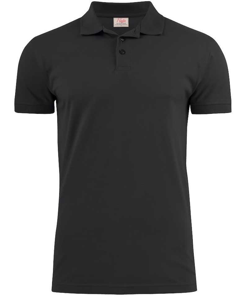 Poloshirt Surf Stretch Printer zwart