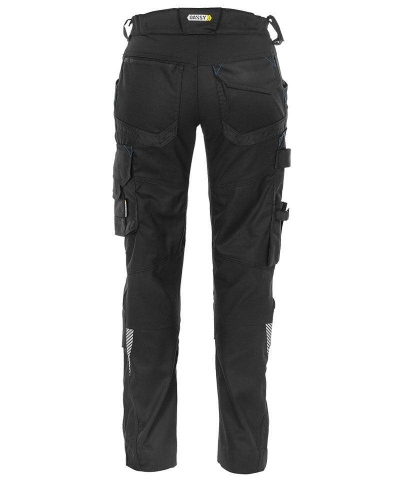 Dames werkbroek Dassy stretch Dynax zwart achterkant